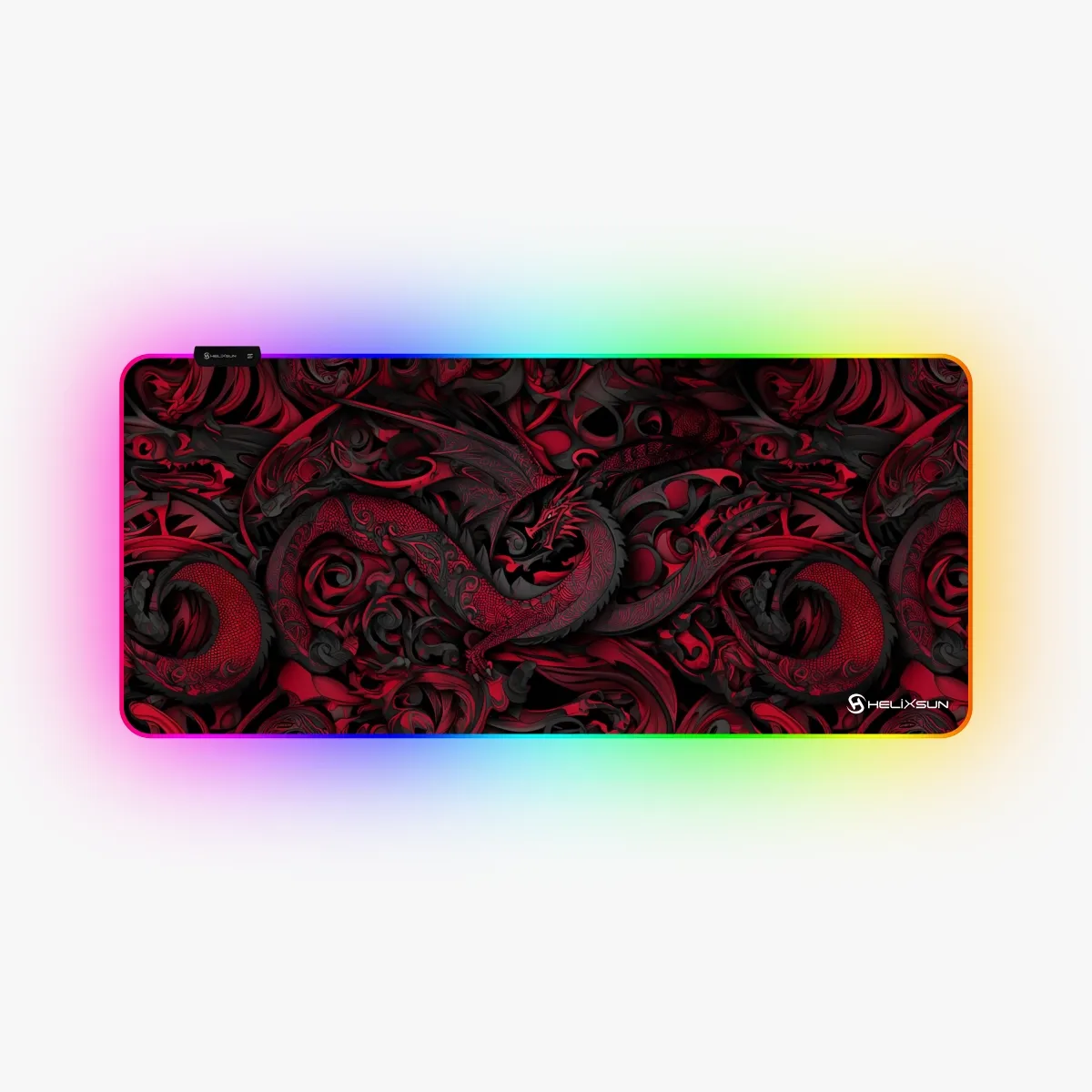 Smaug Red - 90x40 cm, RGB Kenar, Control Gaming Mousepad