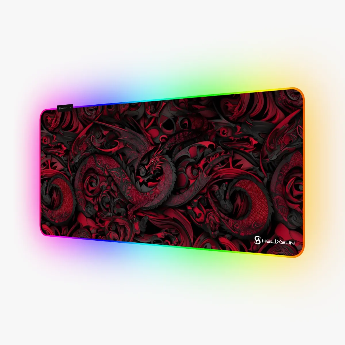 Smaug Red - 90x40 cm, RGB Kenar, Control Gaming Mousepad