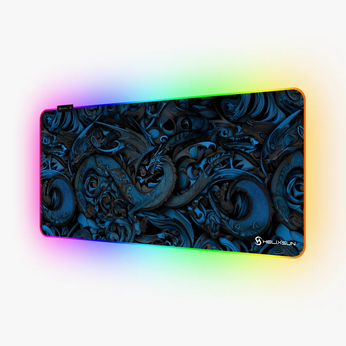 Smaug Blue - 90x40 cm, RGB Kenar, Pro Control Gaming Mousepad