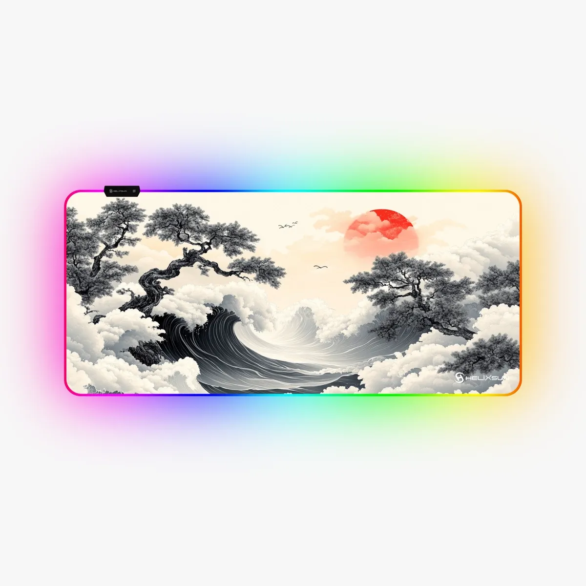 Sakura - 90x40 cm, RGB Kenar, Pro Control Gaming Mousepad