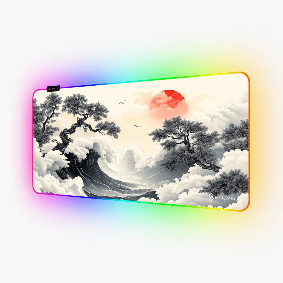 Sakura - 90x40 cm, RGB Kenar, Pro Control Gaming Mousepad